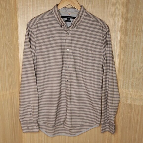 Tommy Hilfiger Striped Linen Blend Button Down - Picture 1 of 5